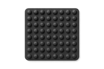 Black rubber pad with bumps on transparent background