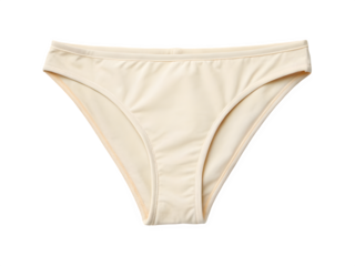 Off-white colour female panties isolated on transparent background. New and minimalistic design clothes for womens.