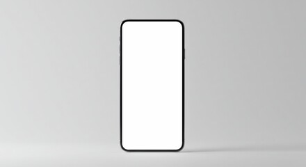 Modern Smartphone with Blank Screen on a Minimalist Grey Background