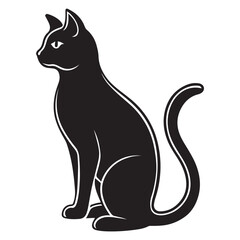 cat silhouette vector icon design with a white background
