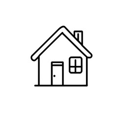 House, home, or real estate icon set on a white background with a button-like design, perfect for residential, business, or construction websites