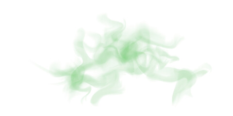 Elegant Green Studio Smoke with Flowing Vapor, Misty Texture, and Isolated Dust Effects on a Transparent Background