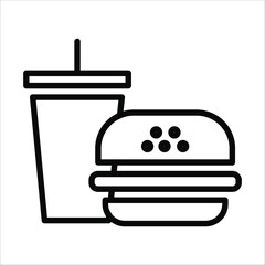 burger icons. simple line vector illustration