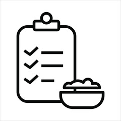 planning meal icons. simple line vector illustration