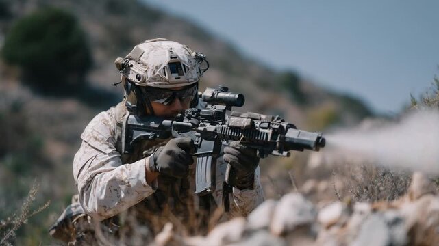 Advanced grenade launcher featuring smart targeting technology demonstrated in training exercises.