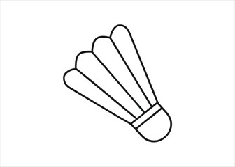 Shuttlecock line art graphic representation for badminton sports and games isolated on white background