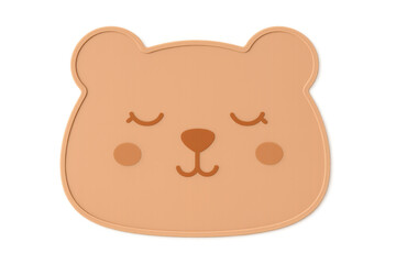 Cute bear face plate isolated on transparent background
