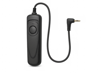 Black remote control for camera with transparent background