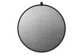 Silver reflector for photography lighting equipment on transparent background