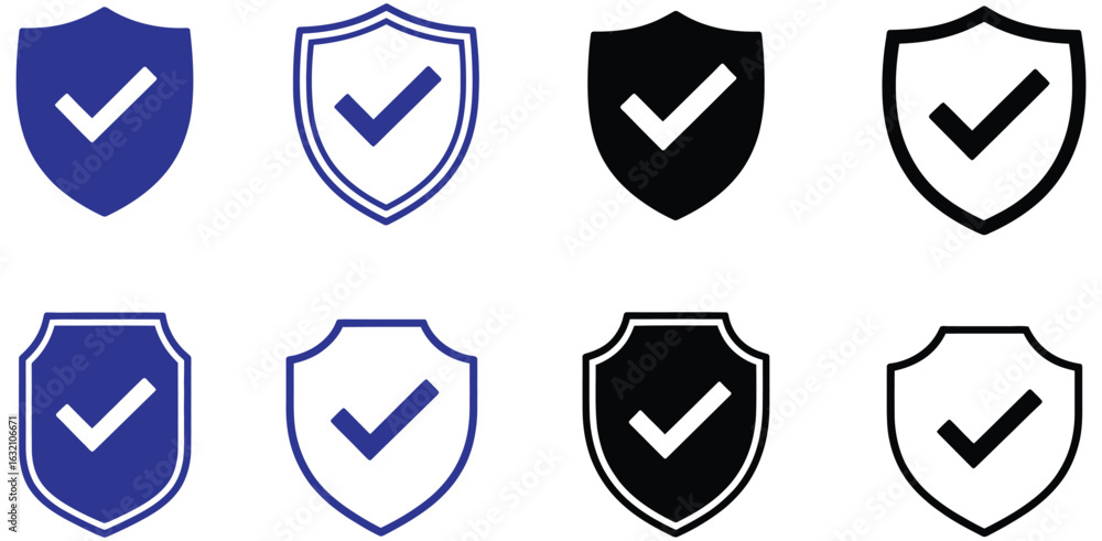Poster shield icon set vector.collection of security shield icon. shield vector set vector design.protectio