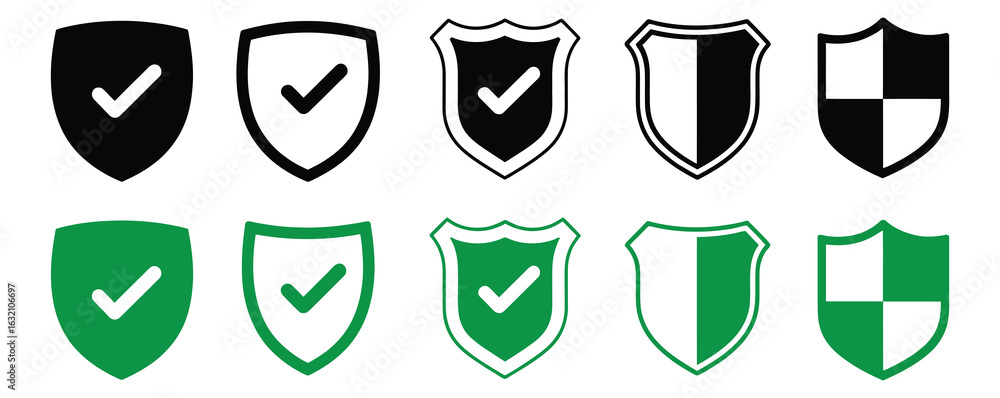 Poster shield icon set vector.collection of security shield icon. shield vector set vector design.protectio