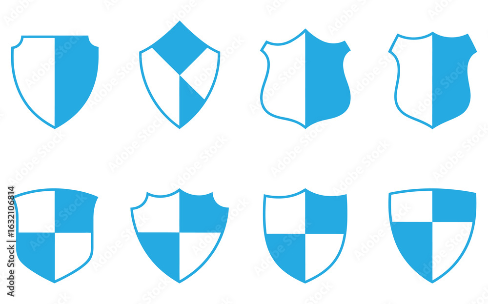 Poster shield icon set vector.collection of security shield icon. shield vector set vector design.protectio