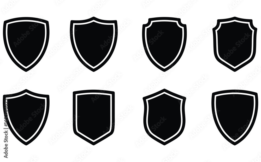 Poster shield icon set vector.collection of security shield icon. shield vector set vector design.protectio