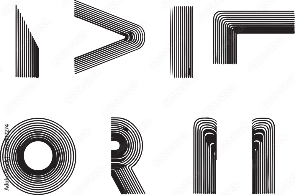 Aufkleber abstract geometric shapes and numbers isolated on transparent background