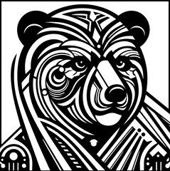 bear head vector tribal pattern