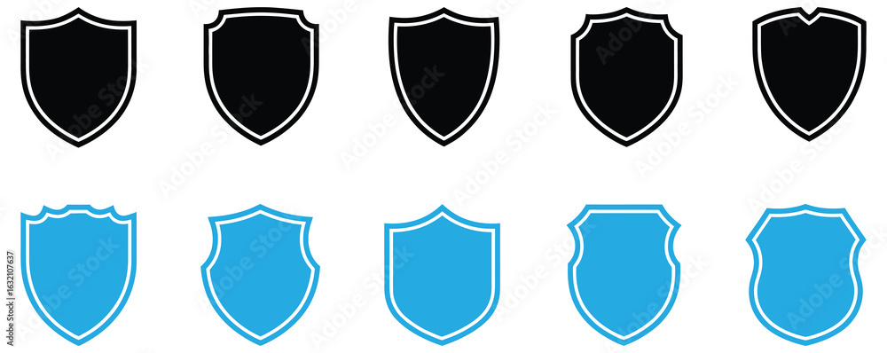 Poster shield icon set vector.collection of security shield icon. shield vector set vector design.protectio