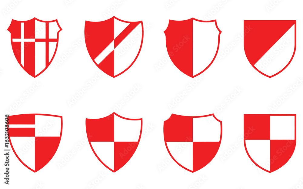 Poster shield icon set vector.collection of security shield icon. shield vector set vector design.protectio