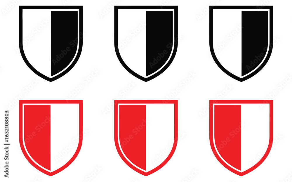 Poster shield icon set vector.collection of security shield icon. shield vector set vector design.protectio