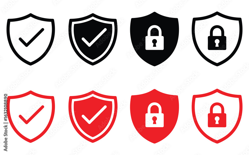 Poster shield icon set vector.collection of security shield icon. shield vector set vector design.protectio