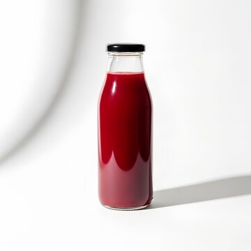 bottle of tomato juiceOrganic Fruit Juice Bottle on Clean White Background