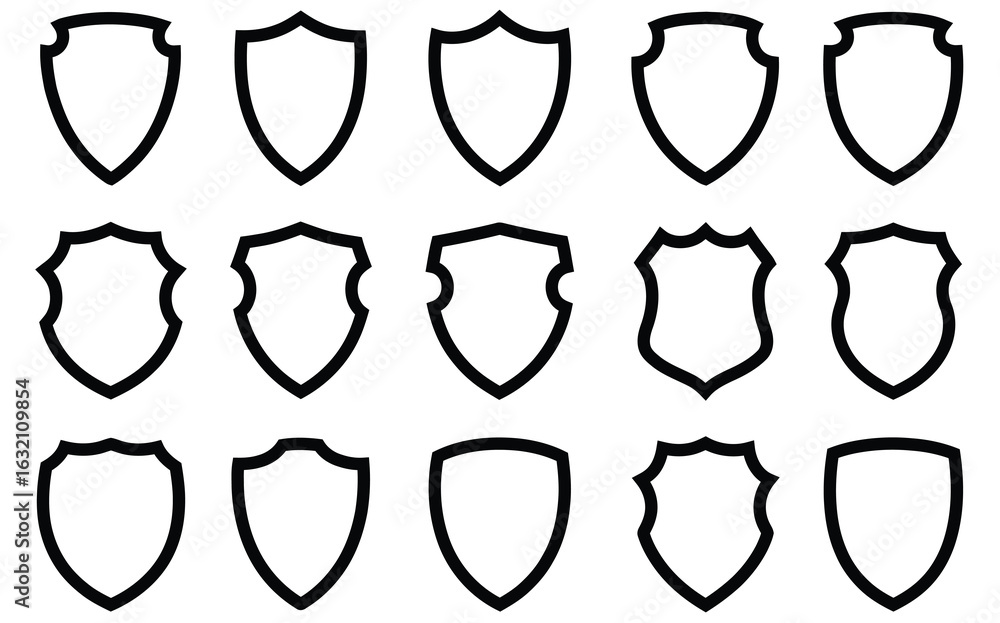 Aufkleber shield icon set vector.collection of security shield icon. shield vector set vector design.protectio