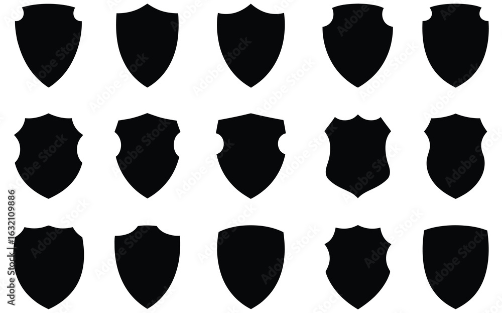 Poster shield icon set vector.collection of security shield icon. shield vector set vector design.protectio