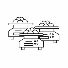 Scales vector icon with outline. Scales symbol. Vector icon