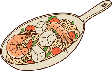 Fresh Seafood Dish Design Illustration. Colorful Fish and Chips Art Concept. Realistic Ceviche and Seafood Illustration. Tasty Seafood Plate Design Collection. Creative Seafood Meal Design Art