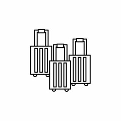 Suitcase vector icon with outline. Suitcase symbol. Vector icon