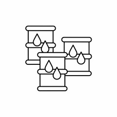 Oil barrel vector icon with outline. Oil barrel symbol. Vector icon