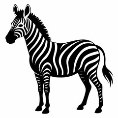 Zebra vector clean black silhouette design white background