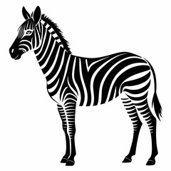 Zebra vector clean black silhouette design white background