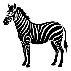 Zebra vector clean black silhouette design white background
