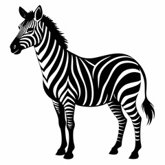 Zebra vector clean black silhouette design white background