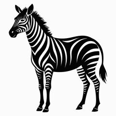 Zebra vector clean black silhouette design white background