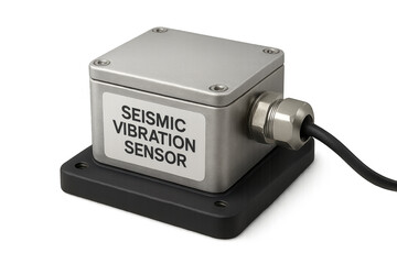 Seismic vibration sensor detecting vibrations on transparent background