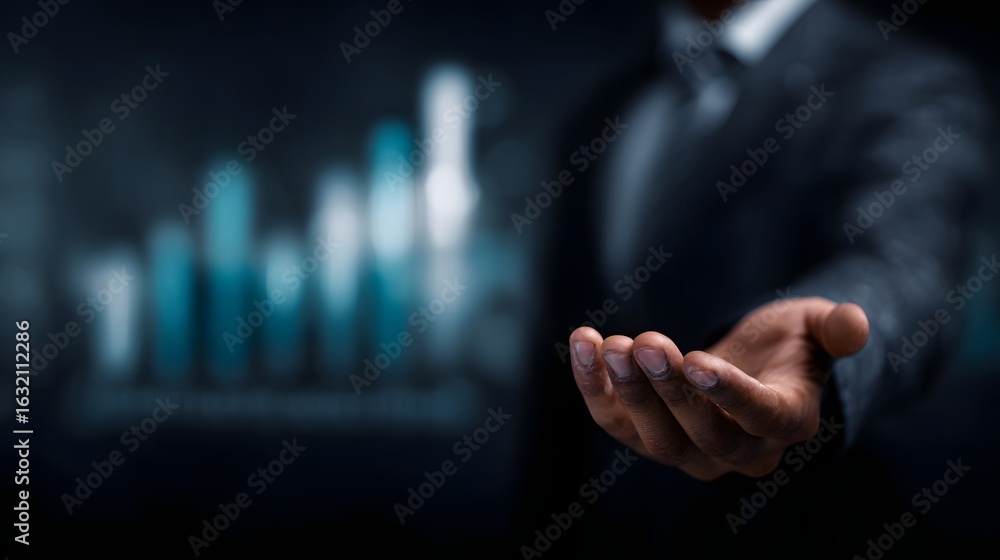 Poster portfolio management presentation with balanced asset allocation model