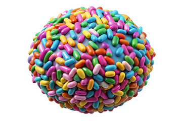 3d colorful sprinkled sphere isolated on transparent background