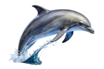 Obraz premium jumping dolphin isolated - on a white background PNG. GENERATIVE AI