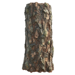 Vertical log, weathered bark texture