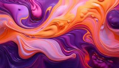 abstract fluid art with vibrant swirls of purple pink and orange