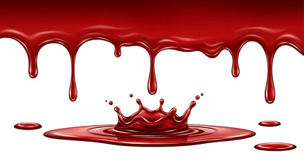 Red Liquid Splash and Dripping Effect.