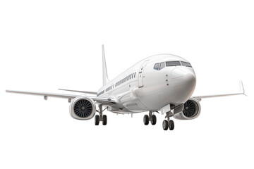 Obraz premium White jetliner, front view