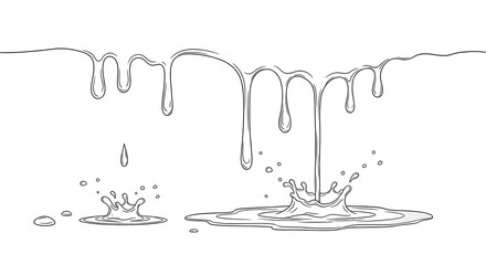 Water Splash and Drip Illustration.