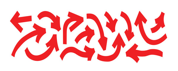 Red arrow sign.colourful arrow. dynamic moving arrow representing speed.
