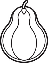 bold outline icon of chayote