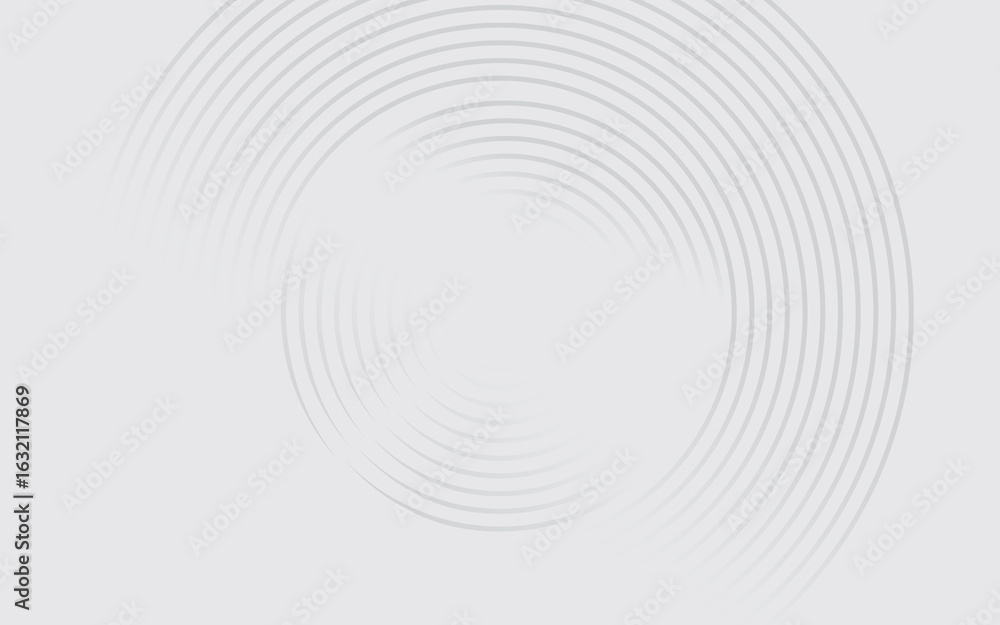 Poster soft circular lines on light gray background. simple light background with soft concentric circular 