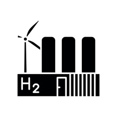 Hydrogen hubs black flat icon. Sign for web page, mobile app,