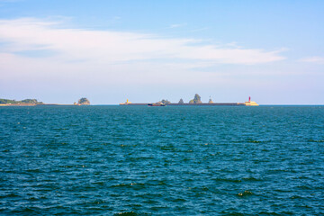 부산 오륙도와 항구