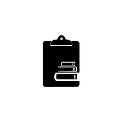 Fototapeta premium Educational Clipboard with Small Books Icon Indicating Study Notes and Reading Organization